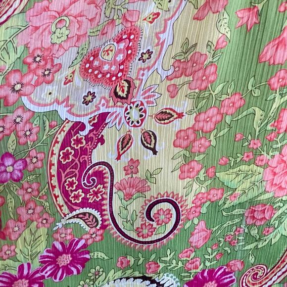Bisou Bisou Michele Bohbot Y2K Vintage Paisley Babydoll Top Sz LG Fairycore Boho - Picture 9 of 12